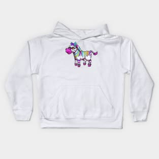 Cool Colorful Zebra Kids Hoodie